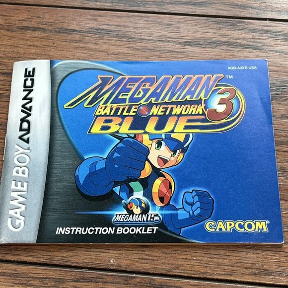 Vintage 2001 Gameboy Advance GBA Mega Man Battle Network 3 Blue Game Manual Case - Picture 8 of 12